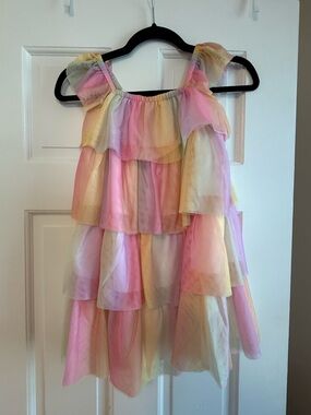 Janie and Jack Girls Pastel Tiered Ruffle Dress